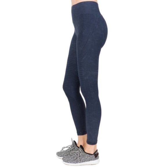 Women's Vintage Wash Detailed Skinny Leggings DBL - Picture 3 of 5